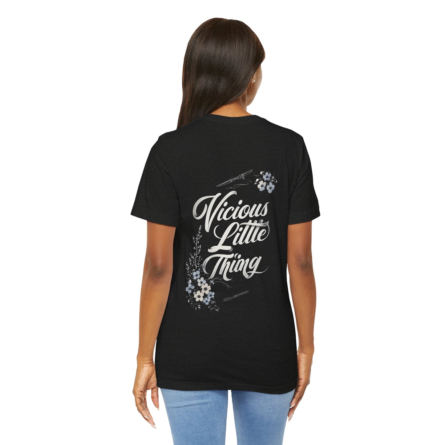 Vicious Little Thing Unisex Jersey Tee - Floral Graphic T-Shirt for Trendy Fashion Lovers