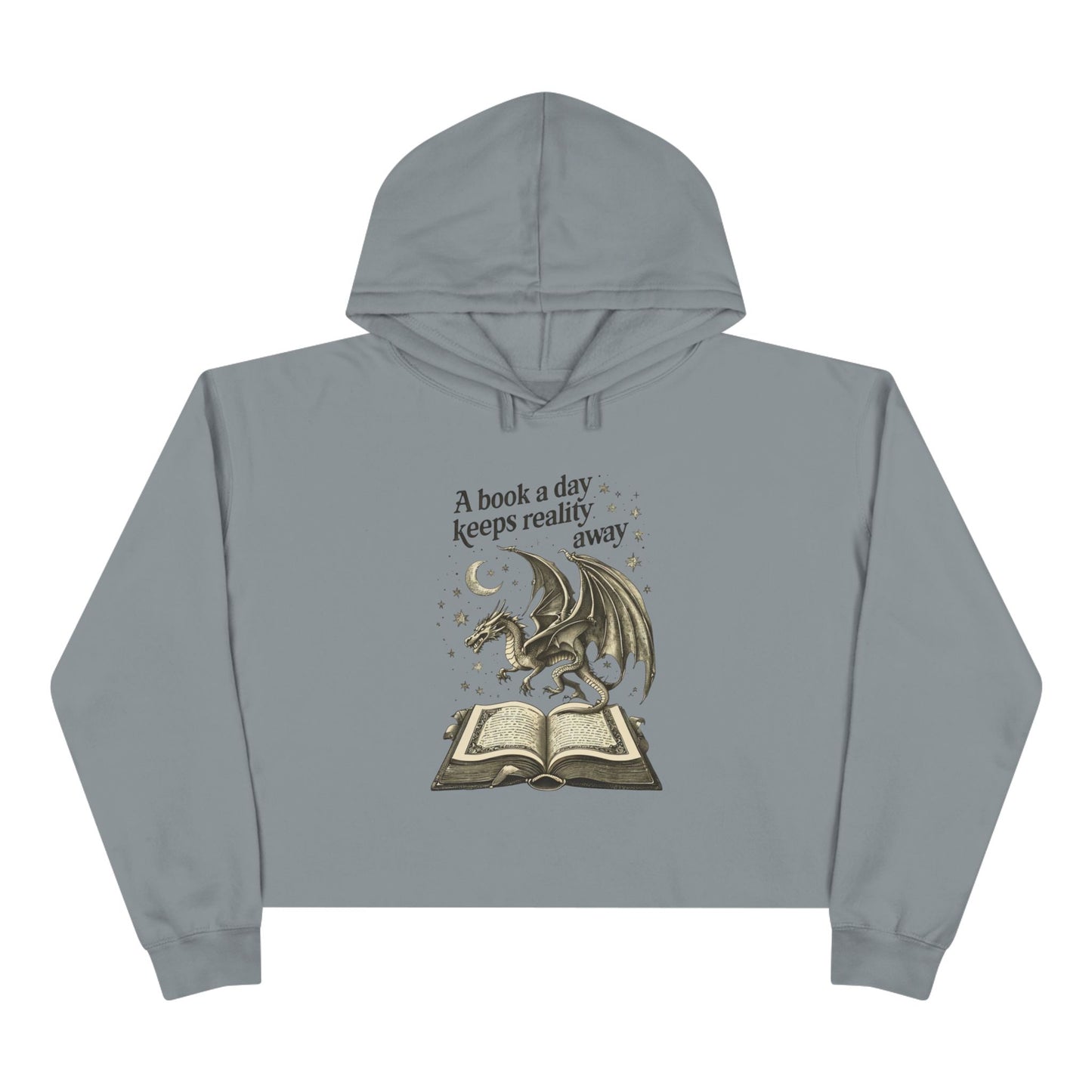 Fantasy Dragon Book Lover Crop Hoodie