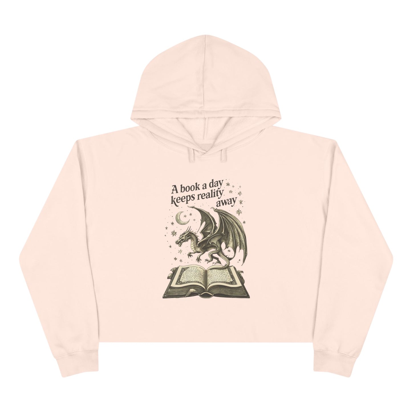 Fantasy Dragon Book Lover Crop Hoodie