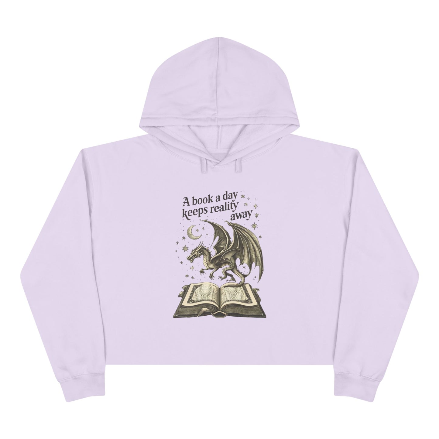 Fantasy Dragon Book Lover Crop Hoodie