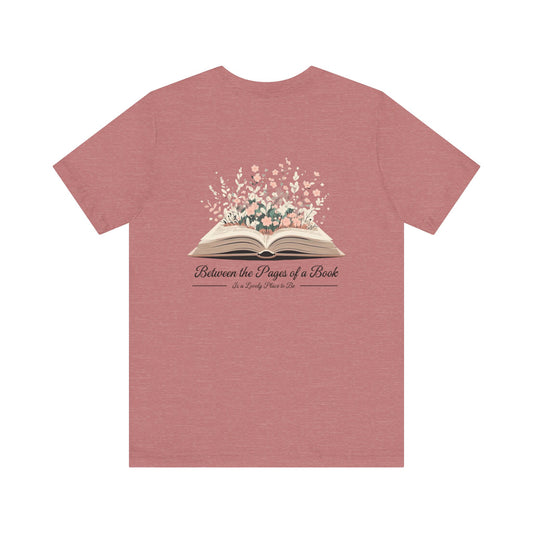 Literary Love Unisex Tee - 'Between the Pages of a Book' Floral Design